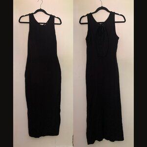 Moda Intl size M vintage 80s/90s black formfitting dress with huge keyhole back